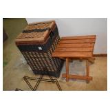 OAK FOLDING TABLE HAMPER