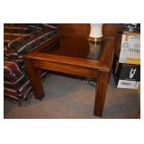 COFFEE TABLE GLASS TOP 59" LONG 16"H 24" WIDE;