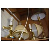 4 BRASS LAMPS +2 WALL LAMPS