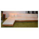 MID-CENTURY SOFA WOOD FRAME 10 FT 1 X 67" - CREAM