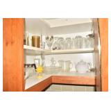 WATER GLASSES, MEASURING CUP, ETC.