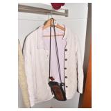 CORDUROY JACKET, LEATHER CROSS BODY BAG