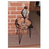 SMALL IRON STAND AND GLASS CITRONELLA BURNER