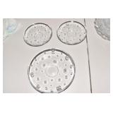 JG DURAND GLASS BUBBLE DESIGN BOWLS ONE WITH