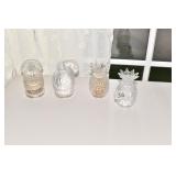 GLASS TURKEY SALT AND PEPPERS, PINEAPPLE SALT AND