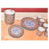 AMARI PATTERN EDO PLATES 4 DINNER, 4 LUNCHEON, 4