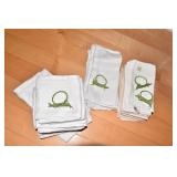 ASSORTED NAPKINS AND GRASSHOPPER NAPKIN RINGS