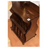PINE STAND WITH MAGAZINE HOLDER BASE 24"H 15"W