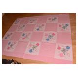 PI NK HAND STITCHED BUTTERFLY QUILT 92" X 84"