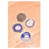 POLISHED GEODE STONE COASTERS APPROX. 3-1/2"