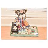 PORCELAIN #18 WOMAN HAVING TEA FIGURINE 8.5" H