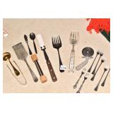 GROUP OF UTENSILS, SERVING FORKS, ETC.