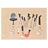 CHRISTMAS KNIVES AND FONDUE FORKS WITH REINDEER