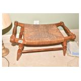 WOOD BENCH/STOOL WITH WOVEN SEAT