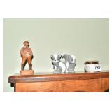 PRECIOUS MOMENTS SKUNK, WOOD FIGURE, HEART SHAPE