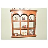 WOOD WALL SHELF WITH 9 CUBBY HOLES ARCH TOP