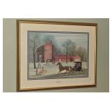 DOUBLE MATTED AMISH HORSE AND BUGGY PRINT BUCKLEY