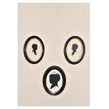 THREE SILHOUETTES OVAL FRAMES