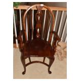 CHERRY ARMCHAIR CURVED FOOTREST HAIRLINE ON ARM