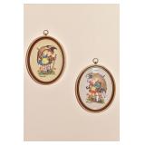 NEEDLEWORK HUMMEL PICTURES IN OVAL FRAMES 11" X