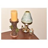 METAL BAMBOO MOTIF CANDLE HOLDER, SMALL PINEAPPLE
