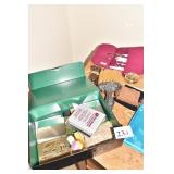 PURSE MIRRORS, VINTAGE BRUSH, MANICURE SET