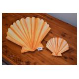 TWO SHELL SHAPE CHIP N DIP BOWLS