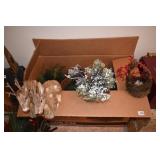 TWO REINDEER, BASKETS AND GREENERY