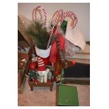 LARGE SANTA BOOTS 18"H, CANDY CANES, REINDEER