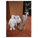 GLASS GEMS, CUTE PENGUIN & REINDEER, BIRD