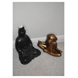 METAL BLACK 1977 ALVA STATUE MEDITATION FIGURE,
