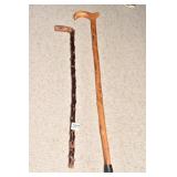 TWO WOOD CANES