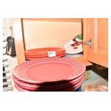 GROUP OF PLATES AND SANTA SERVING PLATE