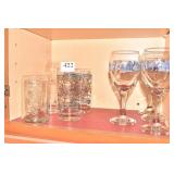 COKE GLASSES AND WINE GLASSES