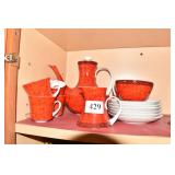 TEA SET WITH 4 CUPS , SUGAR AND CREAMER