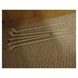 FIVE CLAY PIPES 16" LONG 4 ARE UNUSED