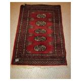 SMALL RED ORIENTAL DESIGN RUG 35" X 24"