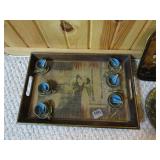 ORIENTAL HOME DÉCOR, TRAY WITH MINIATURE ENAMELED