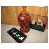 WOOD VASE WITH LID HAITI 16" HI, SET OF DRAGONFLY