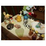 GROUP OF MINIATURE PIECES, BOTTLES, OWL, OTHER