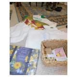 BASKET WITH CARDS, GROUP OF SHEETS AND