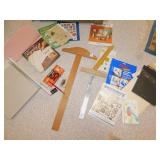 GROUP OF DRAWING MATERIALS BOOKS, PEN WITH NIBS,