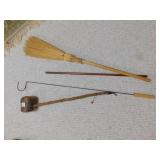 PRIMITIVE ITEMS LARGE PIPE MADE OF WOOD 29" L,