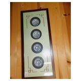 SHADOW BOX FRAMED MINIATURE PLATES, GINGER JAR,