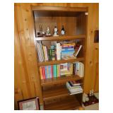 FIVE SHELF WOOD BOOKSHELF APPROX. 6 FT TALL
