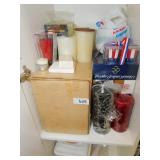 CANDLE, CANDLE HOLDERS, ETC.