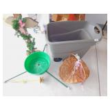 PLASTIC GARDEN WHEELBARROW, LEASE HOLDER, ETC.