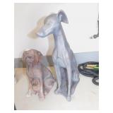 2 COMPOSITE DOGS FOR LAWN DECORATIONS