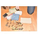 WINE MOTIF NAPKINS WITH BEADED NAPKIN RINGS, 7