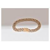 BRACELET GOLD FLAT DOUBLE CURB 16.8 D.W.T.